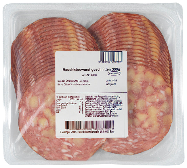 Rauchkäsewurst 300g geschnitten (Lieferzeit 3 Tage)