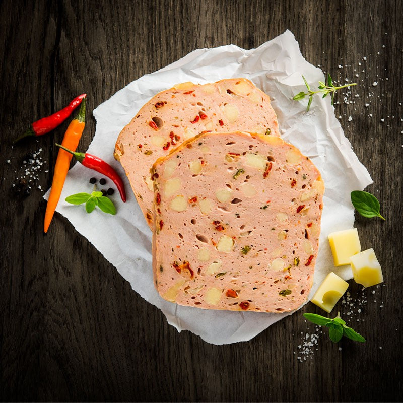 Chili Cheese 2er Schnitten 180g | Gourmetfein Leberkäse Chili Cheese 2er Schnitten 180g | Gourmetfein Leberkäse